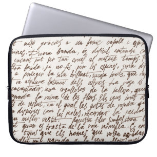 Retro Brown Tinte Manuskript Textur Laptopschutzhülle
