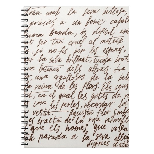 Retro Brown Tinte Manuskript Textur Notizblock (Vorderseite)