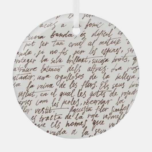 Retro Brown Tinte Manuskript Textur Ornament Aus Glas (Vorderseite)