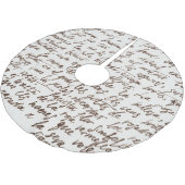 Retro Brown Tinte Manuskript Textur Polyester Weihnachtsbaumdecke (Schrägansicht)