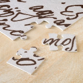 Retro Brown Tinte Manuskript Textur Puzzle (Seite)