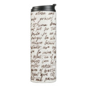 Retro Brown Tinte Manuskript Textur Thermosbecher (Nach links gedreht)