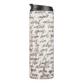 Retro Brown Tinte Manuskript Textur Thermosbecher (Nach rechts gedreht)