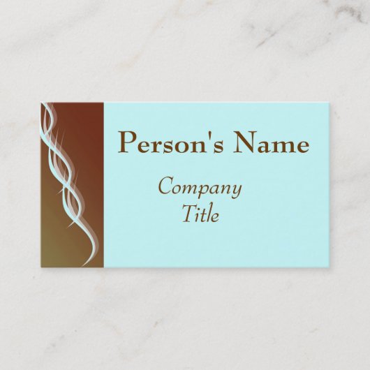 Retro Brown u. blaue Visitenkarte (Vorderseite)