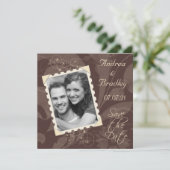 Retro Brown und Elfenbeinkühe Foto Hochzeit Sicher Save The Date (Stehend Vorderseite)