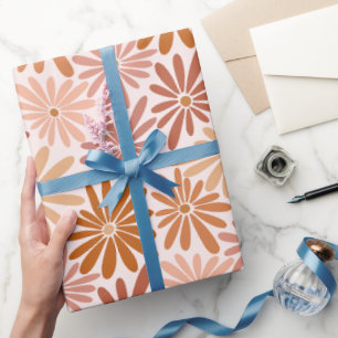 Retro Brownish Daisy Geschenkpapier