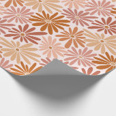 Retro Brownish Daisy Geschenkpapier (Ecke)