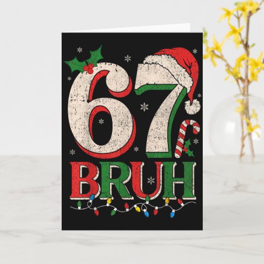 Retro Bruh 67 Six Seven 6 7 Weihnachtsshirt Männer Karte (Gelbe Blume)