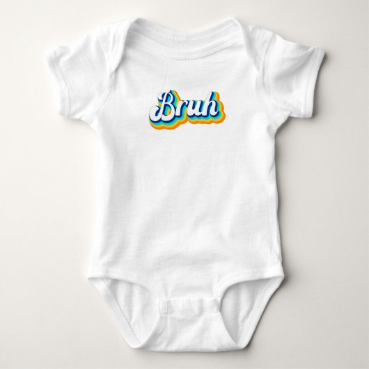 Retro Bruh Baby Strampler (Vorderseite)