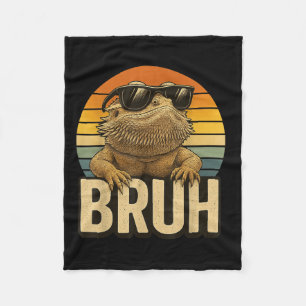 Retro Bruh Bartagame Lustiger Leguan Vintage Fleecedecke
