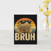 Retro Bruh Bartded Dragon Funny Lizard Vintag Karte (Gelbe Blume)