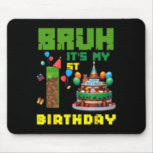 Retro Bruh Ich hab meinen 1. Geburtstag Pixel-Tort Mousepad