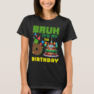 Retro Bruh Ich hab meinen 6. Geburtstag Pixel-Tort T-Shirt