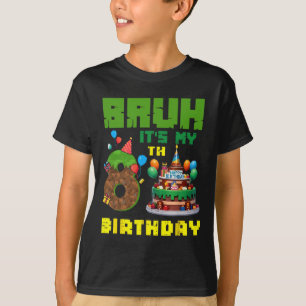 Retro Bruh Ich hab meinen 8. Geburtstag Pixel-Tort T-Shirt