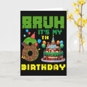 Retro Bruh It's My 8th Bday Pixel Cake Gamer 8 Yea Karte (Gelbe Blume)