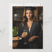 Retro Brunch Abschluss Foto Dankeskarte (Rückseite)