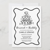 Retro Brunch und Bubbly Bridal Dusche Save The Date (Vorderseite)