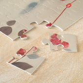 Retro Brünettes Button-Up Girl im Februar Puzzle (Seite)