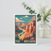 Retro Bryce Canyon Nationalpark Postkarte (Stehend Vorderseite)