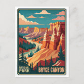 Retro Bryce Canyon Nationalpark Postkarte (Vorderseite)