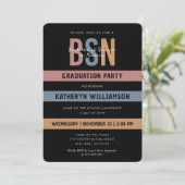 Retro BSN Nursing School Abschluss RN Einladung (Stehend Vorderseite)