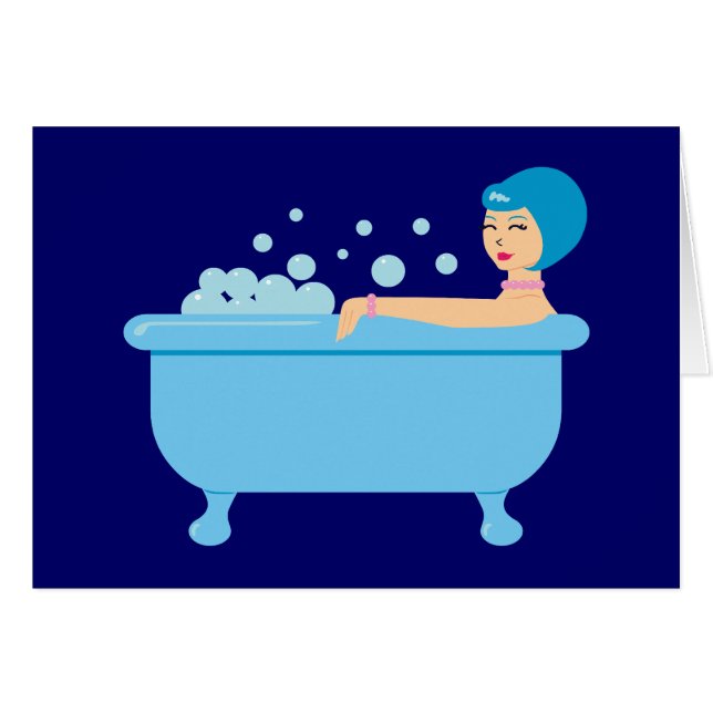 Retro Bubble Bath Girl (Vorderseite (Horizontal))
