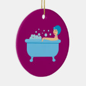 Retro Bubble Bath Girl Keramik Ornament (Rechts)