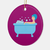 Retro Bubble Bath Girl Keramik Ornament (Links)