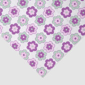 Retro Bubble Flowers (purple and green) Pattern Seidenpapier (Ausschnitt)