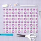 Retro Bubble Flowers (purple and green) Pattern Seidenpapier (Handwerk)