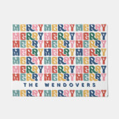 Retro Bubble Letter Custom Christmas Fußmatte (Vorderseite)