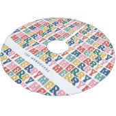 Retro Bubble Letter Custom Christmas Polyester Weihnachtsbaumdecke (Schrägansicht)