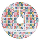 Retro Bubble Letter Custom Christmas Polyester Weihnachtsbaumdecke (Vorderseite)
