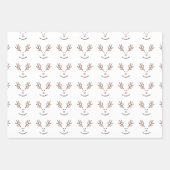 Retro Bubble Letter Rentier Weihnachten Custom Geschenkpapier Set (Vorderseite 2)