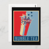 Retro Bubble Tee Geschenk Männer blühen Boba Tea Postkarte (Vorne/Hinten)