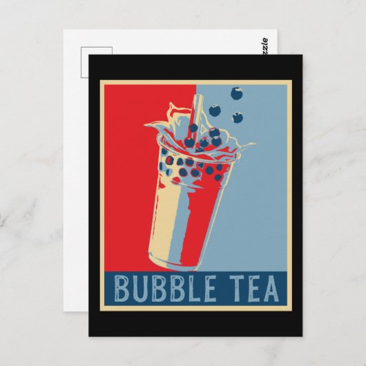 Retro Bubble Tee Geschenk Männer blühen Boba Tea Postkarte (Vorne/Hinten)