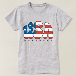 Retro Bubble USA Typografie T-Shirt