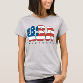 Retro Bubble USA Typografie T-Shirt