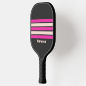 Retro Bubblegum Across Striping with Name Pickleball Schläger (Links)