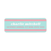 Retro bubblegum aqua blue pink Rücksendeadresse (Vorne)