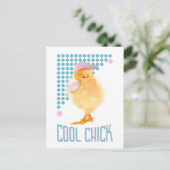 Retro Bubblegum Blowchick - Cool Chick Postkarte (Stehend Vorderseite)