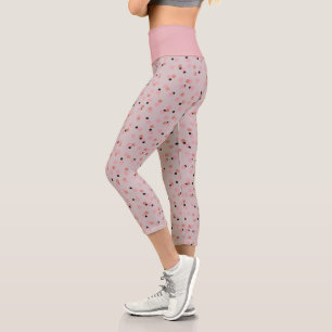 Retro Bubblegum Konfetti Mid-Century Punkte Capri Leggings