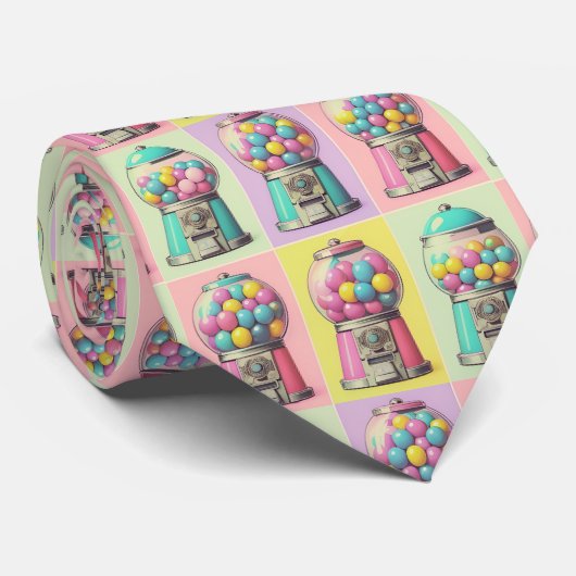 Retro Bubblegum Krawatte (Gerollt)