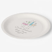 Retro Bubbly Champagne Brautparty Pappteller (Schrägansicht)