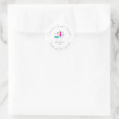 Retro Bubbly Champagne Brautparty Runder Aufkleber (Tasche)