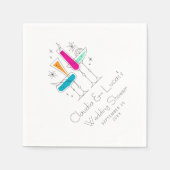 Retro Bubbly Champagne Brautparty Serviette (Vorderseite)