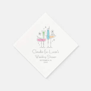 Retro Bubbly Champagne Brautparty Serviette