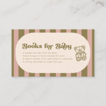 Retro-Bücher für Baby Rosa gestreifter Teddy-Babys