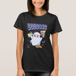 Retro-Bücher Gespenst Halloween Lehrer Bibliothek T-Shirt