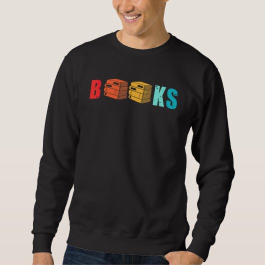 Retro-Bücher lesen Bookworm Library Literature Ed Sweatshirt (Vorderseite)